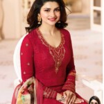 Prachi Desai wears red saree
